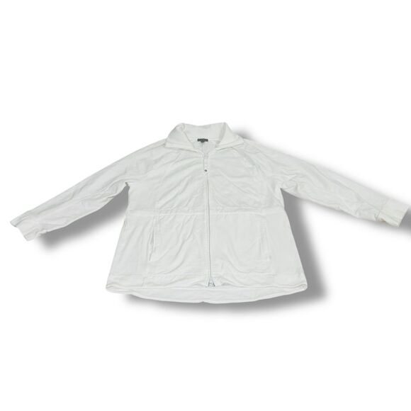 T by Talbots White Zip Up Sweater Women’s Size XL Long Sleeve Casual Jacket - Picture 3 of 12